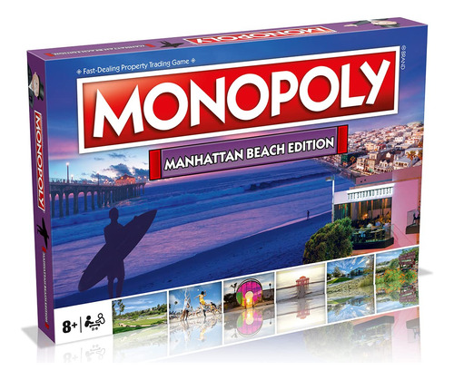 Manhattan Beach Monopoly Board Game Edition, Juego Familiar.