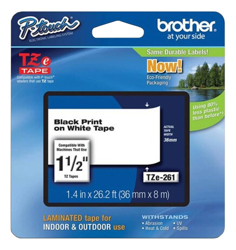 Cinta Brother Tze-261 1 1/2 Negro/blanco