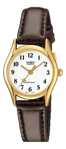 Ltp-1094q-7b4rd - Reloj Casio Pulso Cuero Caja Dorado