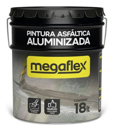 Imagen 1 de 2 de Pintura Asfáltica Aluminizada Megaflex X4 Litros