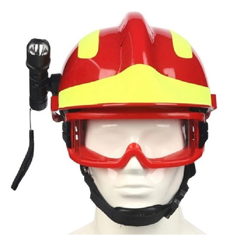 Casco De Rescate Bomberos Seguridad Con Lampara Y Goggles