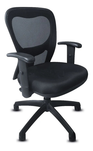 Imagen 1 de 2 de Silla de escritorio Mobilarg Ejecutivo citiz s/cabezal estrella negra ergonómica  negra con tapizado de tela