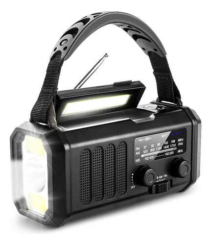 Banco De Energía Solar De Emergencia, Radio Led Con Alarma S