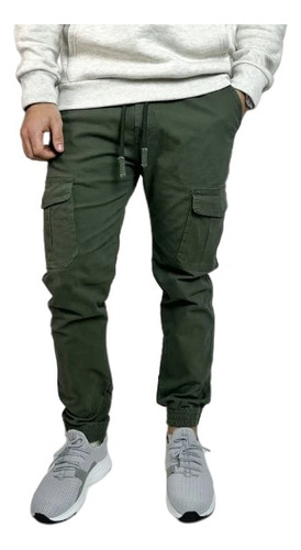 Pantalon Cargo Hombre Con Puño Y Elastico Cintura R66