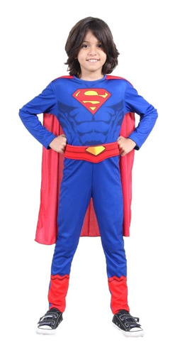 Fantasia Super Homem Infantil Longa Superman Liga Da Justiça