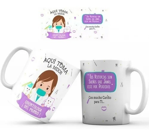 Mug Taza Profesión Aquí Toma Dentista Odontologa Regalo