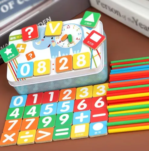 Juego Educativo Para Niños: Numero, Reloj Y Colore Magnético
