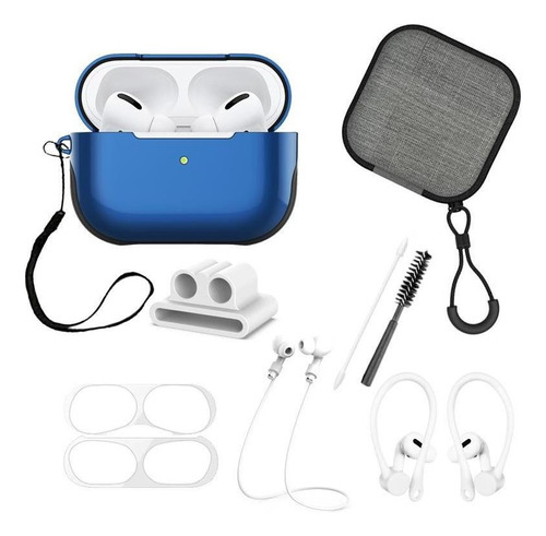 Funda Alto Brillo Y Kit Accesorios Para AirPods Pro 9 Piezas