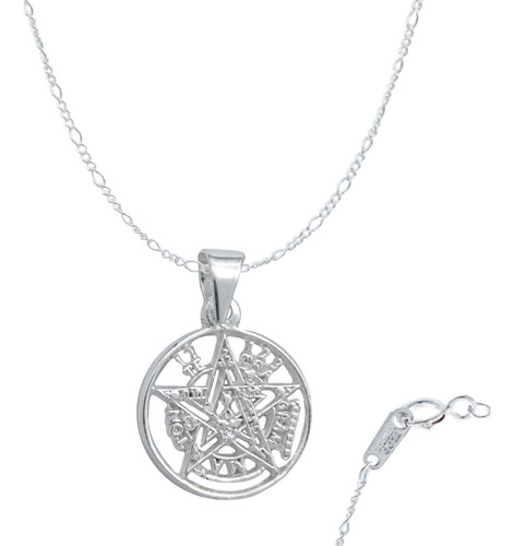 Dije Medalla Tetragramaton Med Detallada + Cadena Plata 925