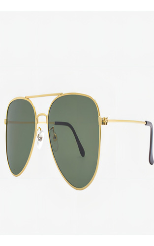 Óculos De Sol Uva Aviador Dourado Com Verde
