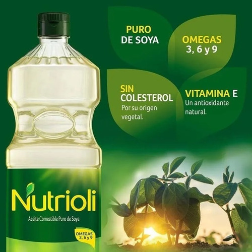 Aceite Puro De Soya Nutrioli 3 Botellas De 946 Ml C/u