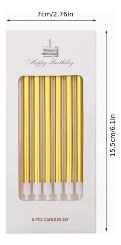 Velas De Cumpleaños Doradas Y Caketopper Happy Birthday Pack