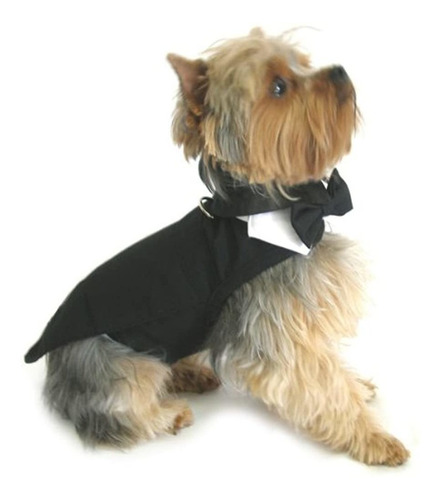 Black Dog Harness Tuxedo Wtails Pajarita Cuello De Algodon