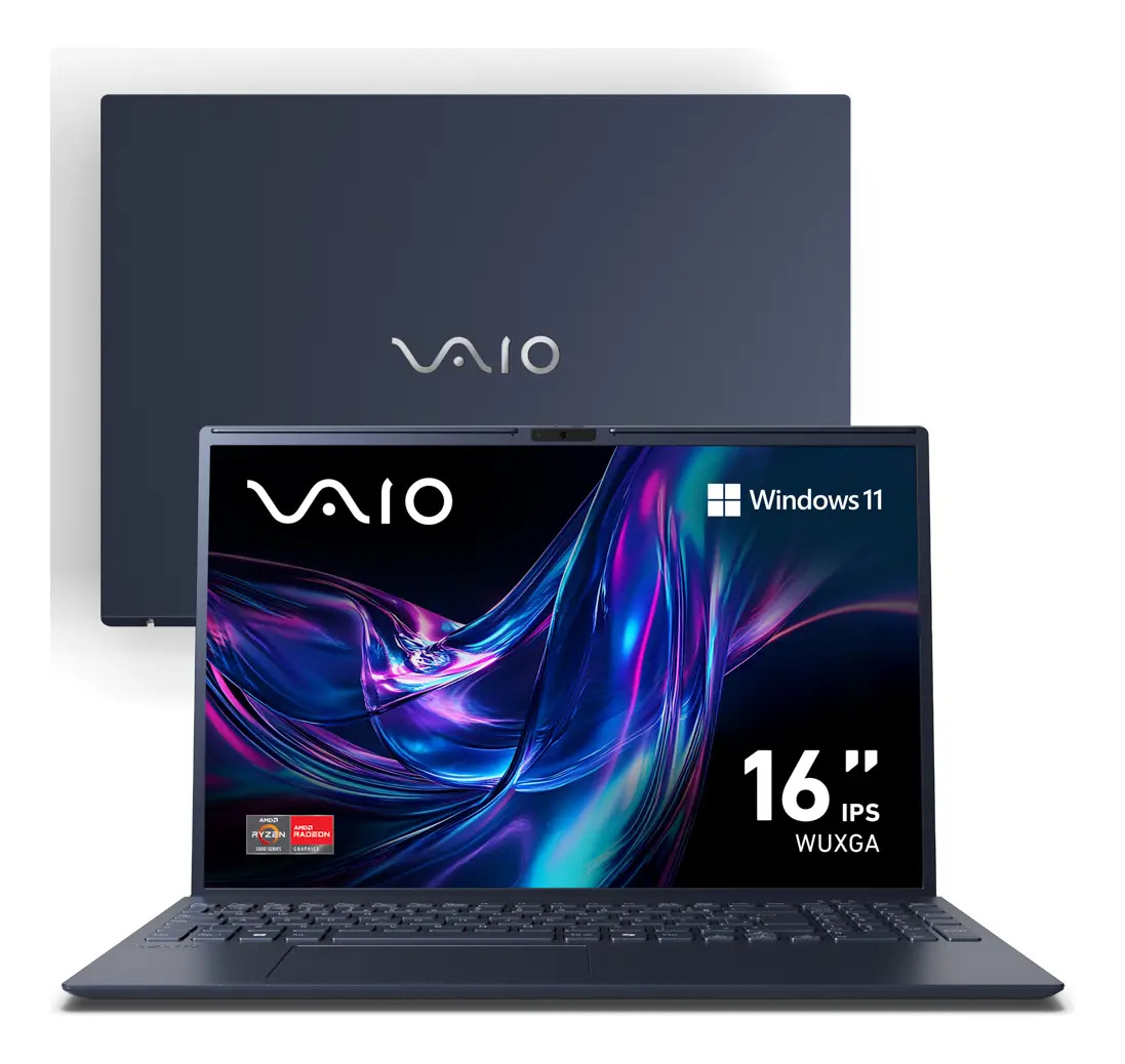 Notebook VAIO FE16 AMD Ryzen 7 com 16GB de RAM e 512GB SSD, Tela 16" WUXGA Antirreflexo