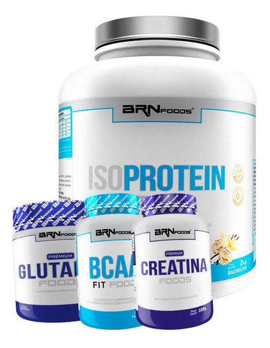 Kit Whey Protein Iso Protein Foods 2kg+creatina 100g+ Bcaa