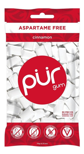 Chicle Sin Aspartame Pur Gum Canela Cinnamon 55 Pc Se