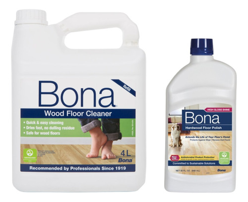 Pack Bidon Bona Recarga Madera 3,8l + Polish Renovador