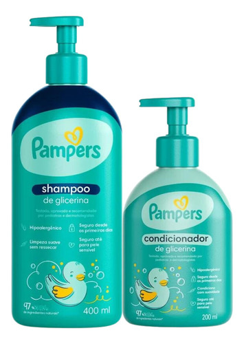 Kit Shampoo E Condicionador Glicerina Pampers 400ml