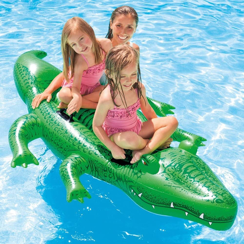 Flotador Inflable Cocodrilo Grande Montable Alberca Niños