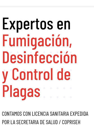 Fumigación,  Desinfección Y Control De Plagas. 