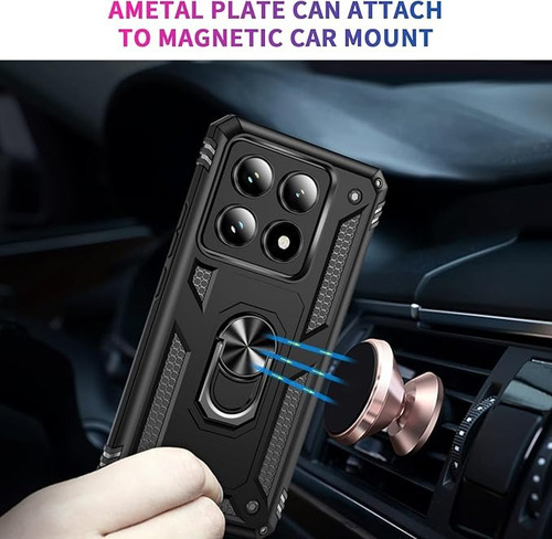 Funda Reforzada Con Anillo Para Modelos De Xiaomi Negro Redmi Note12 5g/poco X5 5g