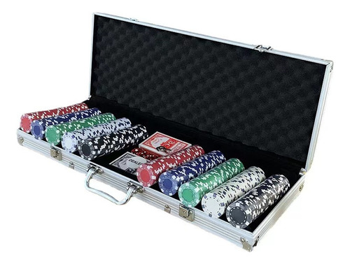 Texas Hold'em Poker Set 500 Fichas + Mantel