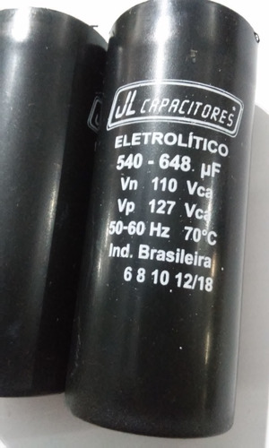 2 Capacitor Eletrolitico 540-648uf 110v Jl