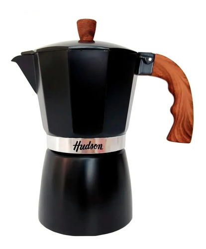 Imagen 1 de 2 de Cafetera Hudson Moka 6 Tazas manual negra prensa francesa