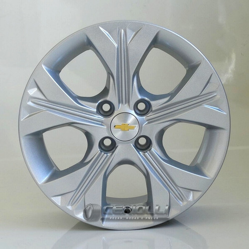 Jogo De Rodas Aro 15 Gm Onix Turbo Lt Ltz 4x100 + Bicos Cor Prata