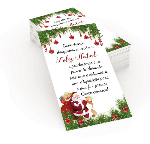 Cartão De Natal Agradecimento Ao Cliente 100 Unidades | MercadoLivre