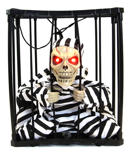Prisionero En Jaula De Esqueletos De Halloween Gritando