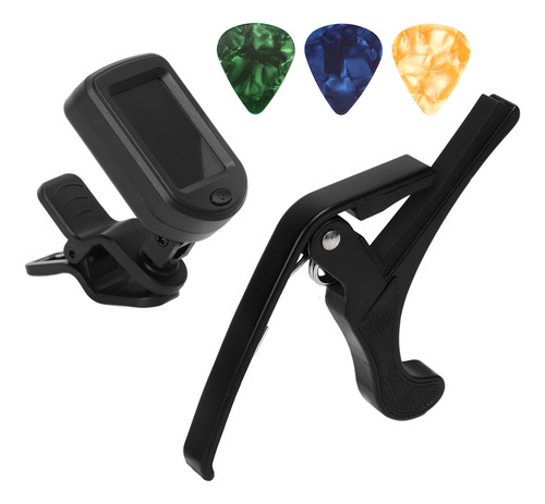 Kit Afinador De Guitarra Capo Pick Set, Pantalla Led Con Ret