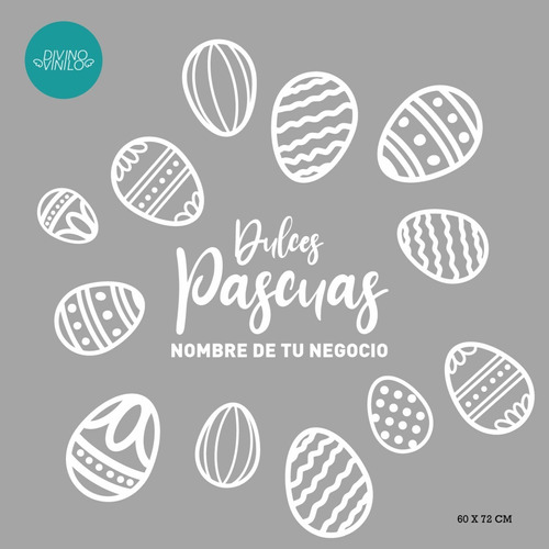 Vinilo Para Vidrieras Pascua Con Nombre De Tu Local! Mod3
