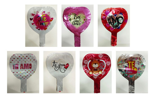 Pack 50 Globos Metálicos Amor 12 Cm Sin Varillas - Glovers