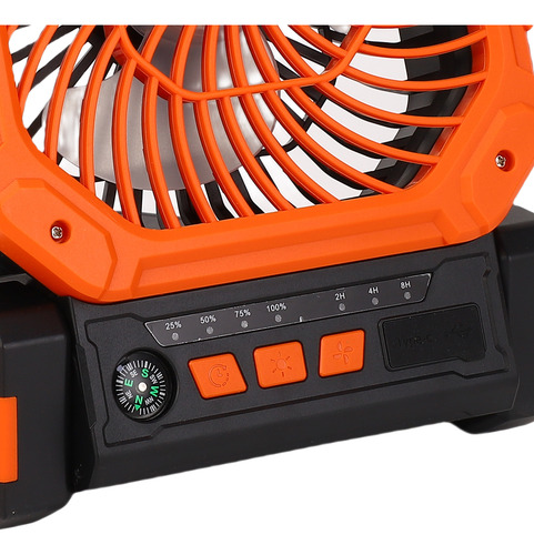Ventilador Portátil Con Panel Solar Para Acampar, 4 Velocida