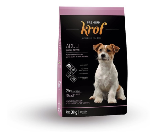 Alimento Krof Premium Para Perro Adulto Pequeño Bolsa X 3 Kg