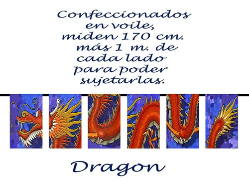 Imagen 2 de 2 de Banderines Tapices Oracion Dragón