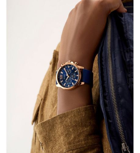 Reloj Guess Hombre Walker Azul Oro Rosa