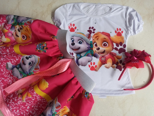Conjunto Tutú Niña Paw Patrol Skye Patrulla Canina Cumpleaño