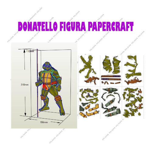 Donatello (las Tortugas Ninga) Figura Papercraft 25 Cm