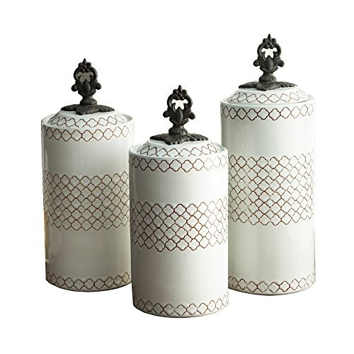 American Atelier Canisters (juego De 3), Blanco