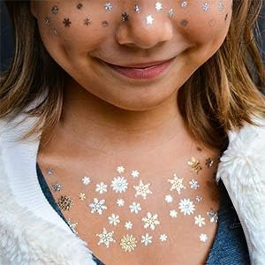 Snowflake Flurry Conjunto De 10 Tatuajes Flash Temporales De
