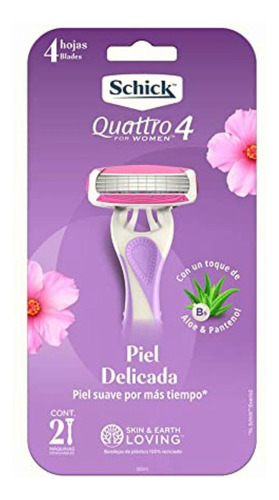 Schick Quattro Desechable Piel Delicada, 2 Rastrillos