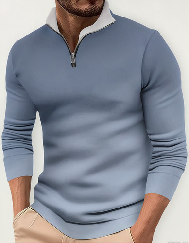 Blusa Masculina Respirável Com Decote Em V E Manga Comprida,