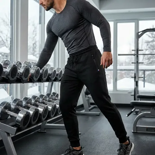 Calça Moletom Flanelado Jogger Com Bolso Frio Inverno Voker