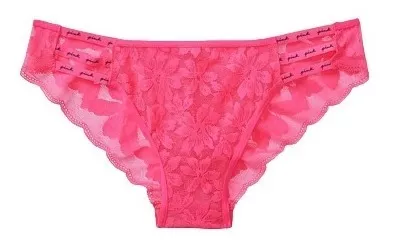 Calcinha Victorias Secret Pink Strappy Logo Cheekster Panty