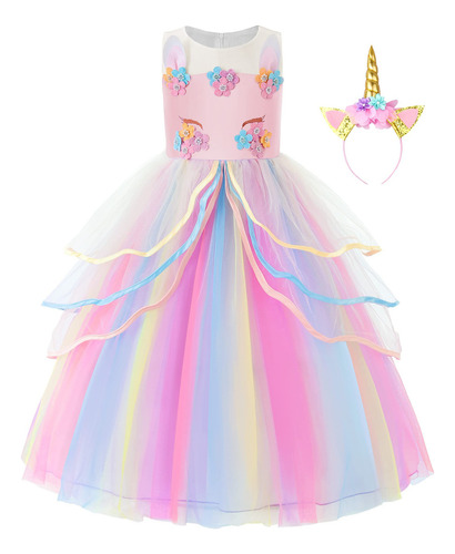 Jerrisapparel Disfraz De Unicornio Para Niña, Vestido De F.