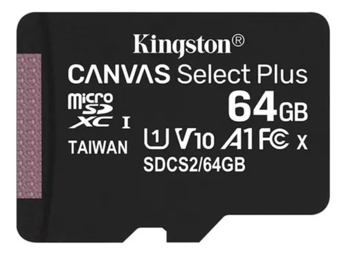 Memoria Micro Sd 64gb Xc Sdcs2 Kingston Clase 10 Celular Pc