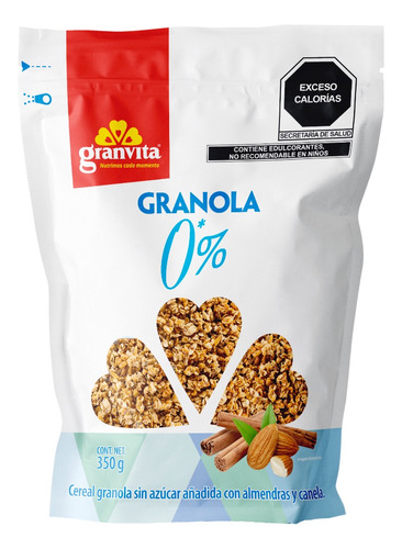 Granvita, Granola 0% Azúcar Con Canela, 350 G