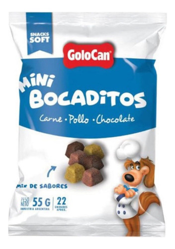 Mini Bocadito Golocan Carne Pollo Y Chocolate 55 Gr Para Per